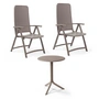 Nardi - Darsena Relax Klappsessel (2x) + Step Tisch, tortora