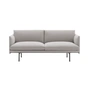 Muuto - Outline Sofa 2-Sitzer, schwarz / greige (Kvadrat by Sahco Clay 12)