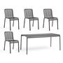 Hay - Palissade Tisch + 4x Chair, anthrazit