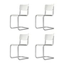 Thonet - S 43 Freischwinger, Chrom / weiß lasiert TP 200 (4er-Set)