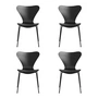 Fritz Hansen - Serie 7 Stuhl, Monochrom, schwarz / Esche schwarz gefärbt (4er-Set)