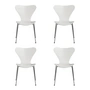 Fritz Hansen - Serie 7 Stuhl, Chrom / Esche weiß gefärbt (4er-Set)