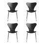 Fritz Hansen - Serie 7 Stuhl, Chrom / Esche schwarz gefärbt (4er-Set)