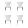 Fritz Hansen - Serie 7 Stuhl, Chrom / Esche weiß lackiert (4er-Set)