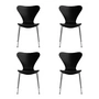 Fritz Hansen - Serie 7 Stuhl, Chrom / Esche schwarz lackiert (4er-Set)
