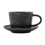 House Doctor - Pion Tasse mit Untersetzer, schwarz / braun