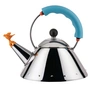 Alessi - Wasserkessel 9093/1 "Bird Kettle", poliert / hellblau