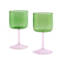 Hay - Tint Weinglas, grün / pink (2er-Set)