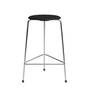 Fritz Hansen - High Dot Barhocker H 65 cm, Furnier Esche schwarz / Untergestell Chrom