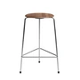 Fritz Hansen - High Dot Barhocker H 65 cm, Furnier walnuss / Untergestell Chrom