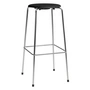 Fritz Hansen - High Dot Barhocker H 76 cm, Furnier Esche schwarz / Untergestell Chrom (4 Beine)