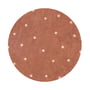 Lorena Canals - Round Dot Teppich, Ø 140 cm, chestnut / rose