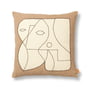 ferm Living - Figure Kissen, 50 x 50 cm, dark taupe / off-white