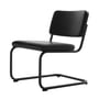 Thonet - S 32 PVL Lounge Stuhl, Stahl tiefschwarz (RAL 9005) / Nappaleder schwarz