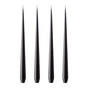 ester & erik - Peitschenkerze, 32 cm, No. 75, raw black / matt (4er-Set)
