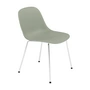 Muuto - Fiber Side Chair Tube Base, Chrom / dusty green recycled