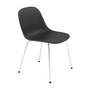 Muuto - Fiber Side Chair Tube Base, Chrom / schwarz recycled