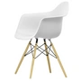 Vitra - Eames Plastic Armchair DAW RE, Esche honigfarben / baumwollweiß (Filzgleiter basic dark)