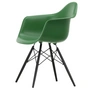 Vitra - Eames Plastic Armchair DAW RE, Ahorn schwarz / smaragd (Filzgleiter basic dark)