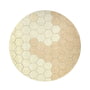 Lorena Canals - Honeycomb waschbarer Teppich, Ø 140 cm, ivory / vanilla / golden
