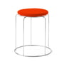 &Tradition - Wire Hocker mit Sitzauflage VP11, Edelstahl / rotorange (Kvadrat Hallingdal 600)