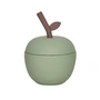 OYOY Mini - Apfel Becher mit Strohhalm, grün