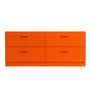 String - Relief Kommode mit Sockel, niedrig, 123 x 41 x 46,6 cm, orange