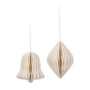 Broste Copenhagen - Chime Bell Deko-Anhänger, Ø 8 x H 9 cm, off-white (2er-Set)