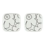 Marimekko - Oiva Piirto Unikko Teller, 10 x 10 cm, weiß / schwarz (2er-Set)