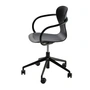 Thonet - S 220 FDRW Drehstuhl mit Rollen, Eiche schwarz / Gestell Aluminium schwarz