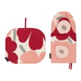 Marimekko - Pieni Unikko Ofenhandschuh & Topflappen, cotton / dark cherry / rose (2er-Set)