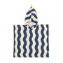 Nobodinoz - Portofino Musselin Poncho, 1-3 Jahre, blue waves waffle