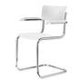 Thonet - S 43 F Stuhl, Chrom / Buche weiß lasiert (TP 200)
