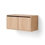 New Works - Hängeschrank mit Türen, niedrig, Eiche natur