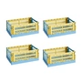 HAY - Colour Crate Mix Korb S, 26,5 x 17 cm, dusty yellow, recycled (4er Set)