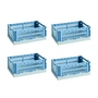 HAY - Colour Crate Mix Korb S, 26,5 x 17 cm, sky blue, recycled (4er Set)