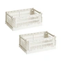HAY - Colour Crate S Korb-Set, off-white, recycled (2er-Set)