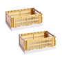 HAY - Colour Crate Mix Korb S, 26,5 x 17 cm, golden yellow, recycled (2er Set)