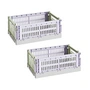 HAY - Colour Crate Mix Korb S, 26,5 x 17 cm, lavender, recycled (2er Set)