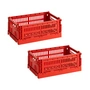 HAY - Colour Crate S Korb-Set, red, recycled (2er-Set)