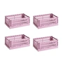 HAY - Colour Crate S Korb-Set, dusty rose, recycled (4er-Set)