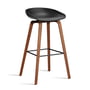 Hay - About A Stool AAS 32 H 85 cm, Walnuss lackiert / Stahl schwarz / black 2.0 (Kunststoffgleiter)