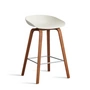 HAY - About A Stool AAS 32 H 65 cm, Walnuss lackiert / Edelstahl / melange cream 2.0 (Filzgleiter)