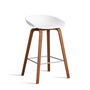 HAY - About A Stool AAS 32 H 65 cm, Walnuss lackiert / Edelstahl / white 2.0 (Filzgleiter)
