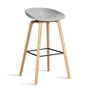 Hay - About A Stool AAS 32 H 85 cm, Eiche lackiert / Stahl schwarz / concrete grey 2.0 (Kunststoffgleiter)