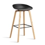 HAY - About A Stool AAS 32 H 75 cm, Eiche lackiert / Stahl schwarz / black 2.0 (Kunststoffgleiter)