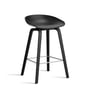 Hay - About A Stool AAS 32 H 75 cm, Eiche schwarz lackiert / Edelstahl / black 2.0 (Kunststoffgleiter)