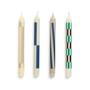 HAY - Pattern Stabkerzen, H 24 cm, cream / dark (4er-Set)