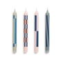 HAY - Pattern Stabkerzen, H 24 cm, light pink / blue (4er-Set)
