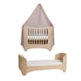 Leander - Baby-Juniorbett whitewash mit Betthimmel, dusty rose